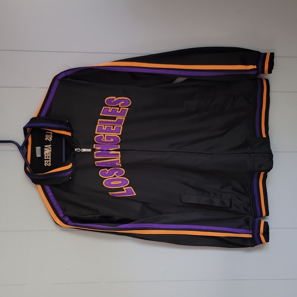 Vintage Los Angeles Lakers Men's Track Basketball Jacket Medium Black